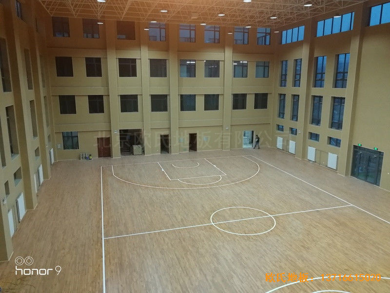 青海西寧大通消防大隊籃球館體育地板鋪設案例5